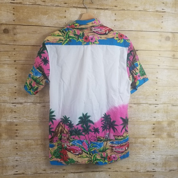 Mens Medium Short Sleeve Button Up Hawaiian Shirt - Picture 3 of 4